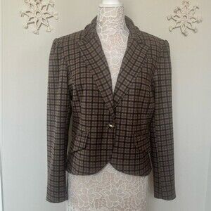 Rachel Zoe Brown Plaid Blazer